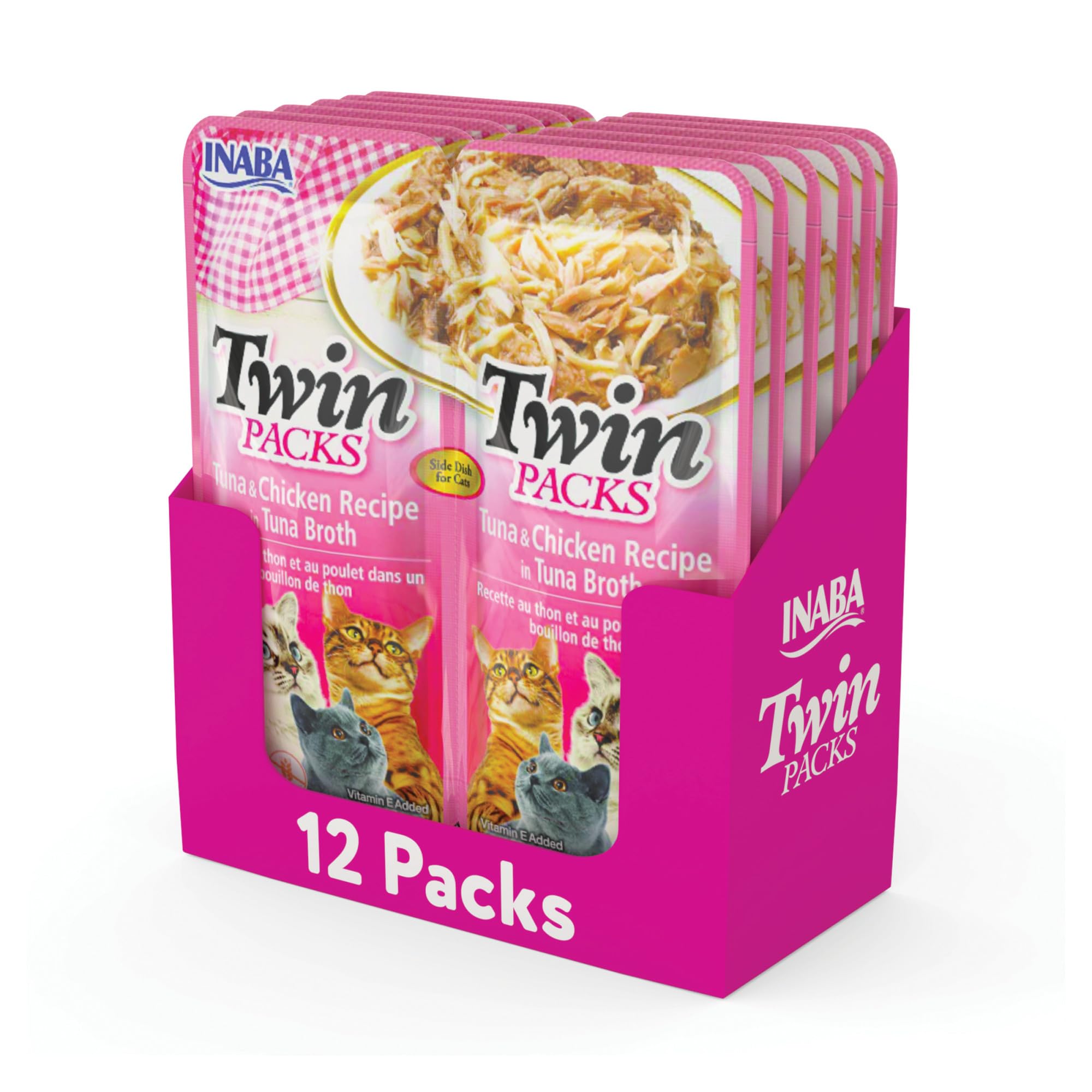 Photo 1 of *2/17/2027* INABA Twin Packs for Cats, Side Dish/Topper Cups, 1.4 Ounces per Serving, 12 Servings, Tuna & Chicken Recipe in Tuna Broth