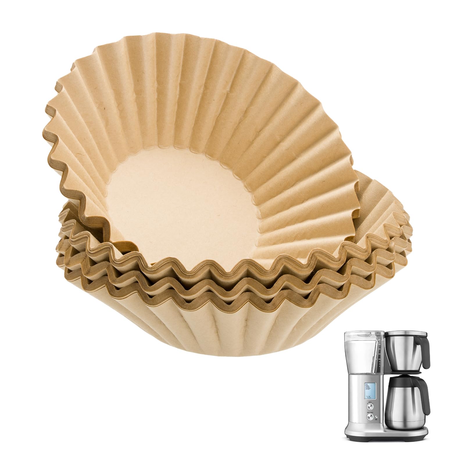Photo 1 of 100 PCS Coffee Filters Compatible with Breville, Extra Large Basket Coffee Filters, Unbleached Disposable Paper, Smooth Brew Extraction, Will Not Tear or Clog, Ideal for Home Brewing