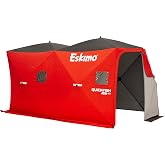 Eskimo QuickFish&trade; 6HD, Pop-Up Portable Shelter, No-Trip Door, Red/Black, Fully Insulated, Deluxe Ice Anchors, Six Person, Ice Fishing Shelter, 46076