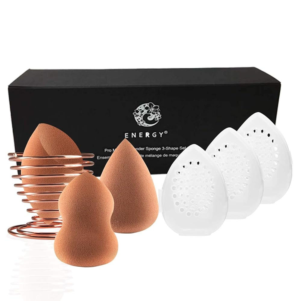 7 in 1 Makeup Sponge Blender Set Blender Sponge Case Box aooty