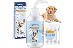 Havenfly Ear Cleaner for Dogs and Cats 4 oz, Gentle and Non Irritating Dogs Ear Infection Treatment, Itch Relief Pet Ear Drops,Dog Ear Wash Removes Wax, Odor with 10 Cotton Swabs