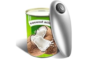 One-Touch Electric can Opener - Automatic, Safe & Smooth Blade for Arthritis - Kitchen Gadget, 2 AA Battery-Operated, Magneti