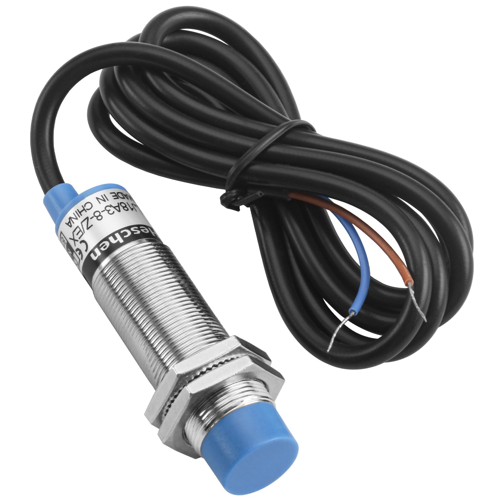 Heschen M18 Inductive Proximity Sensor Switch Non-shield Type LJ18A3-8-Z/EX Detector 8mm 10-30VDC 200mA Normally Open(NO) 2 Wire