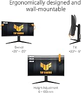 ASUS TUF Gaming 34" UWQHD 100Hz Curved Gaming Monitor 1ms FreeSync view 5