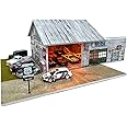 Diorama Hot Wheel Display Case - 1/64 Scale Model Car Display Case with LED, 1:64 Diorama Garage Scene for Storage Organize Show Off Display (Warehouse)