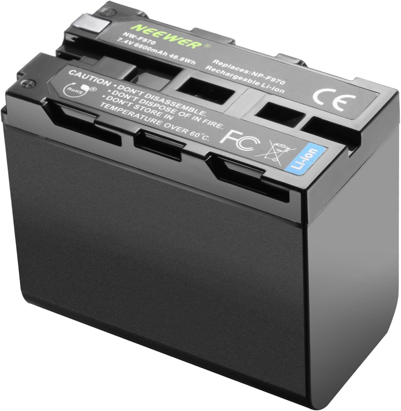 Neewer 2-Pack 6600mAh Li-ion Replacement Battery with USB Charger for Sony NP-F550 570 750 770 970 960 975, Sony Handycams, NW CN160 CN-216 LED Light, NW 759 74K 760 Feelworld, 759 74K 760 Field Monitor : Camera & Photo