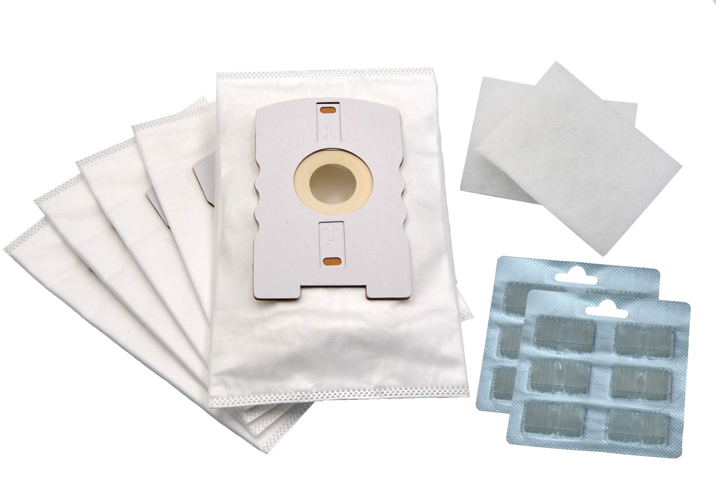 24-Piece Set Suitable for Vorwerk Tiger 265 270 Fleece with HEPA Filter Layer 10 Bags 2 Filters 12 Scented block