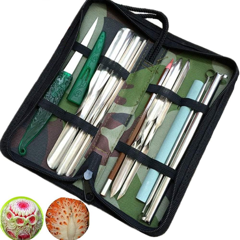 10 pcs Set Portable Vegetable Fruit Food Wood Box Peeling Carving Tools Kit with Tool Box