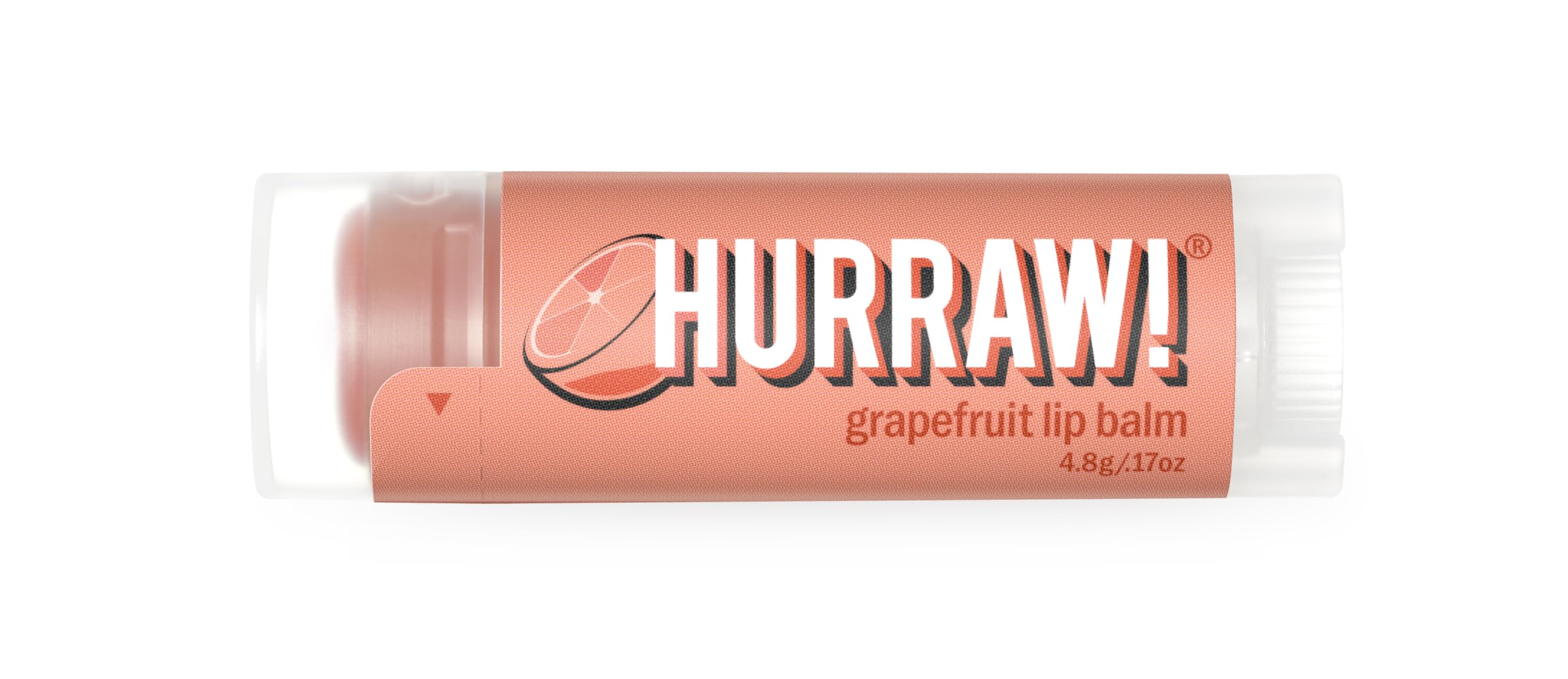Hurraw! Grapefruit Lip Balm: Organic, Certified Vegan, Cruelty and Gluten Free. Non-GMO, 100% Natural Ingredients. Bee, Shea, Soy and Palm Free. Made in USA