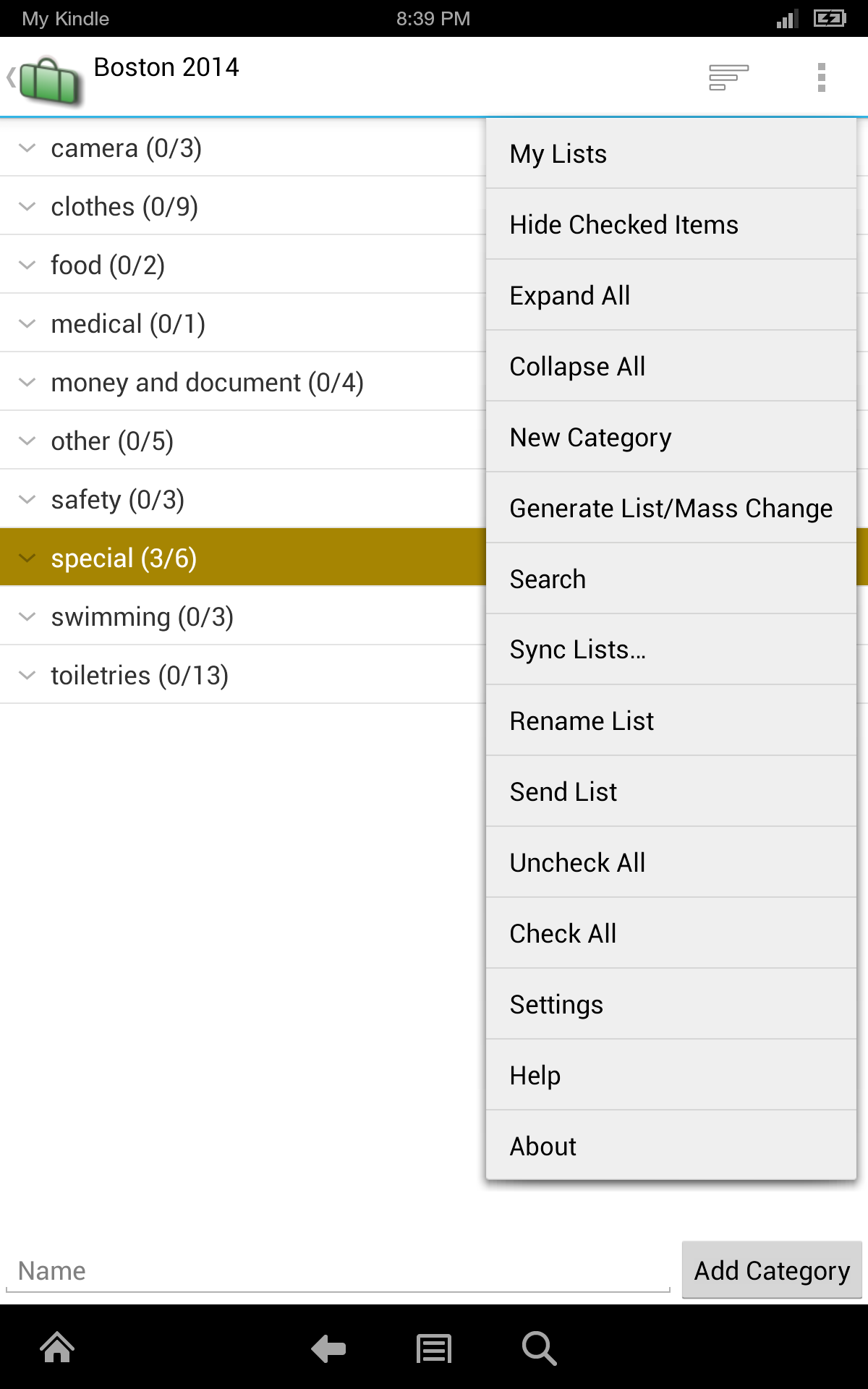 Packing ListAmazon.frAppstore for Android