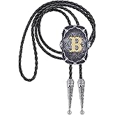 Btilasif Bolo Tie for Men, Initial Letter A-Z Western Cowboy Bolo Ties Neckties, Cowboy Accessories for Men Women
