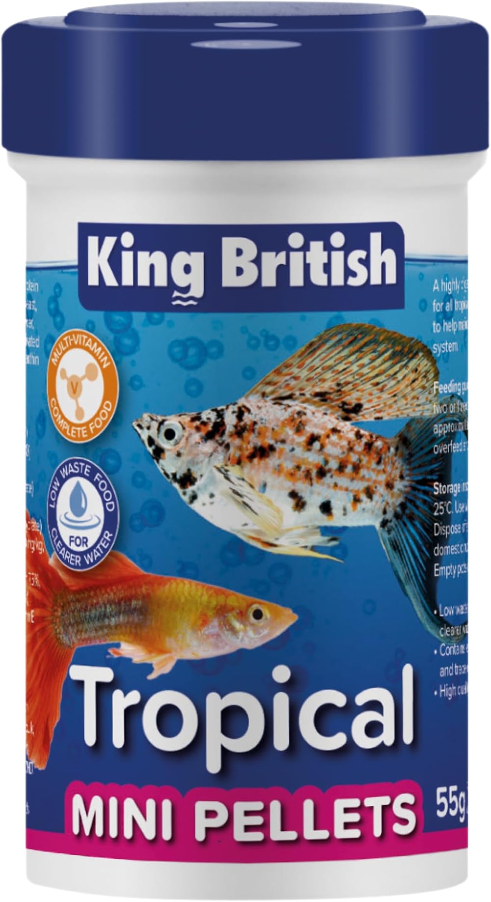 King British Tropical Mini Pellets 55g Multi-Vitamin Complete Fish Food