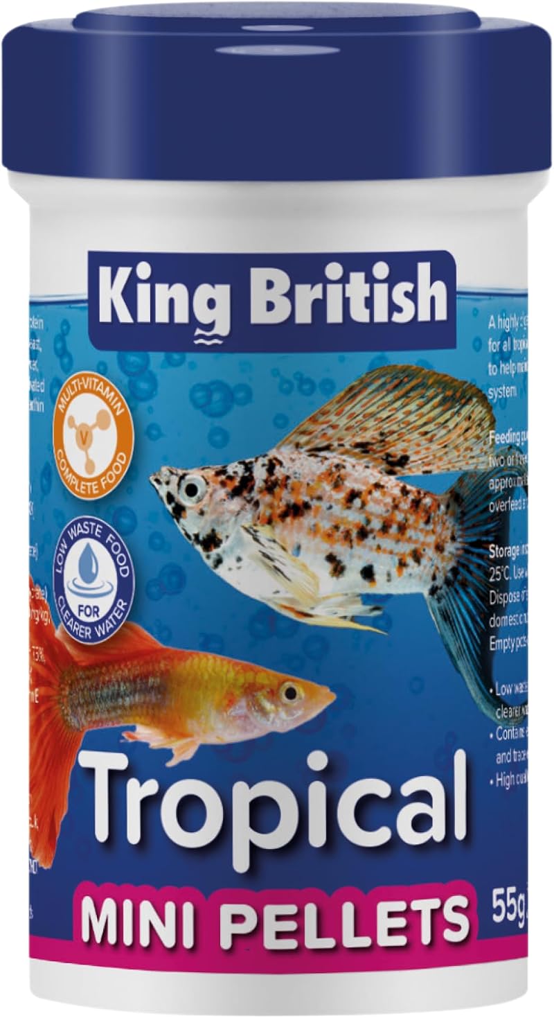King British Tropical Mini Pellets 55g Multi-Vitamin Complete Fish Food