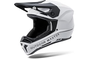 OutdoorMaster Full Face Mountain Bike Helmet for Men & Women - Durable, Impact Resistant, Ventilated, Adjustable Visor - Downhill Race BMX MTB Helmet