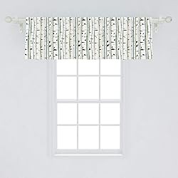 Ambesonne Tree Window Valance, Trunks of Birches