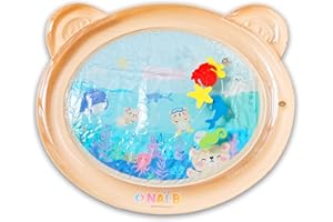 Arakhan NAI-B Tummy Time Water Play Mat, Inflatable Watermat for Baby, Infant, and Toddler, Babies Love Bear Shape Splashin Kids Pad with Aquarium Fish Tank
