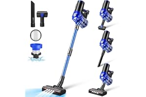 iwoly Cordless Vacuum Cleaner Rechargeable with Detachable Battery, Powerful Brushless Moter, 28kPa Multi Cyclone Vacuum with HEPA Filter, Lightweight Portable Handheld Stick Vacuum for Home