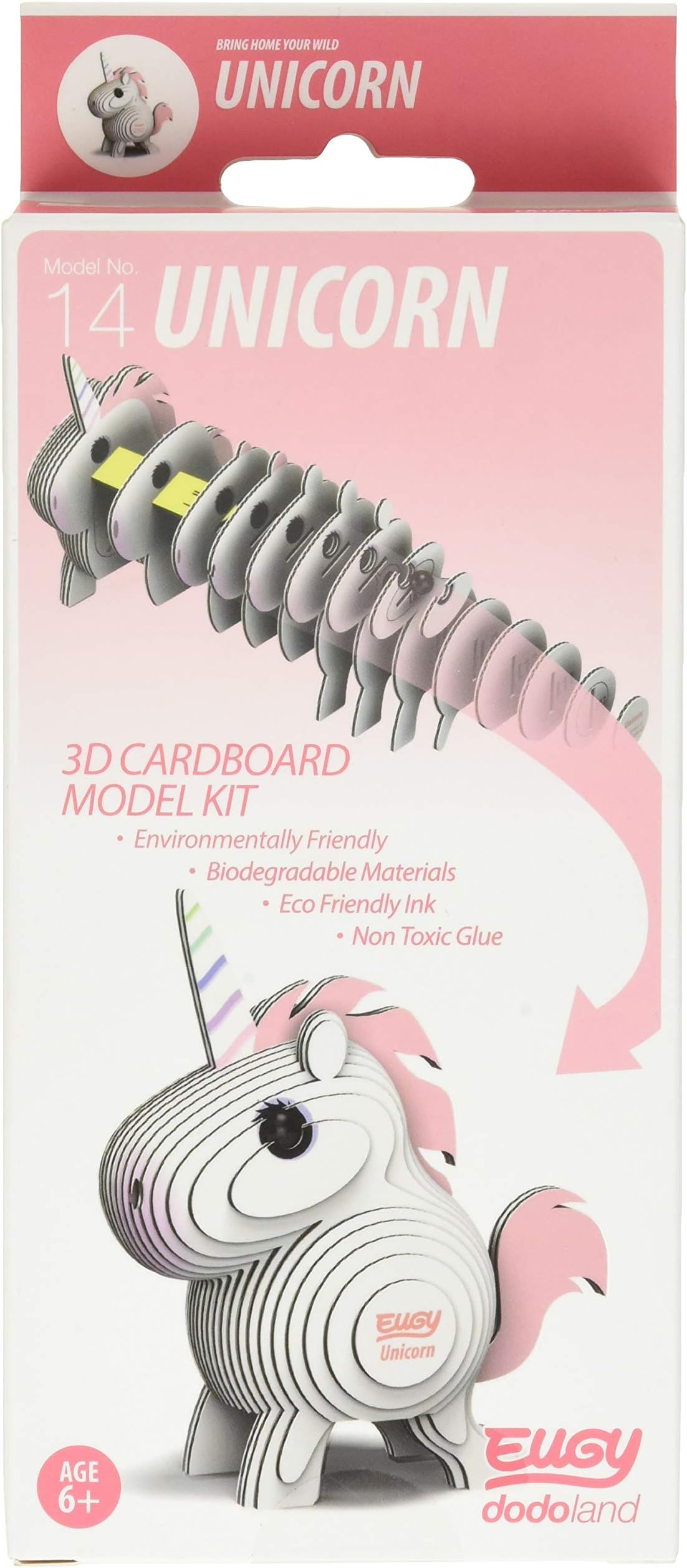 GeoToys โ Eugy Cardboard Miniatures Kit, Unicorn 3D Puzzle โ Educational Kid Toys for Boys and Girls, 24 Piece Puzzle Great for Gifts, Home and School