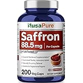 NusaPure Saffron Extract 88.5mg 200 Veggie Caps (Vegetarian, Non-GMO, Vegan)