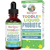 MaryRuth's Organic Toddler Probiotic Liquid Drops, Sugar Free, Ages 1-3 | 5 Probiotic Strains, 150 Million CFU Per Serving, USDA Organic, Sugar Free, Vegan