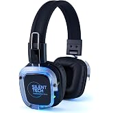 Silent Tech Silent Disco Headphones RF309 &ndash; Wireless 3 Channel Silent Disco Headset &ndash; Compatible with TX-50-RF &amp; TX-60-RF Transmitters &ndash; Foldable Rechargeable RGB LED Party Headphones