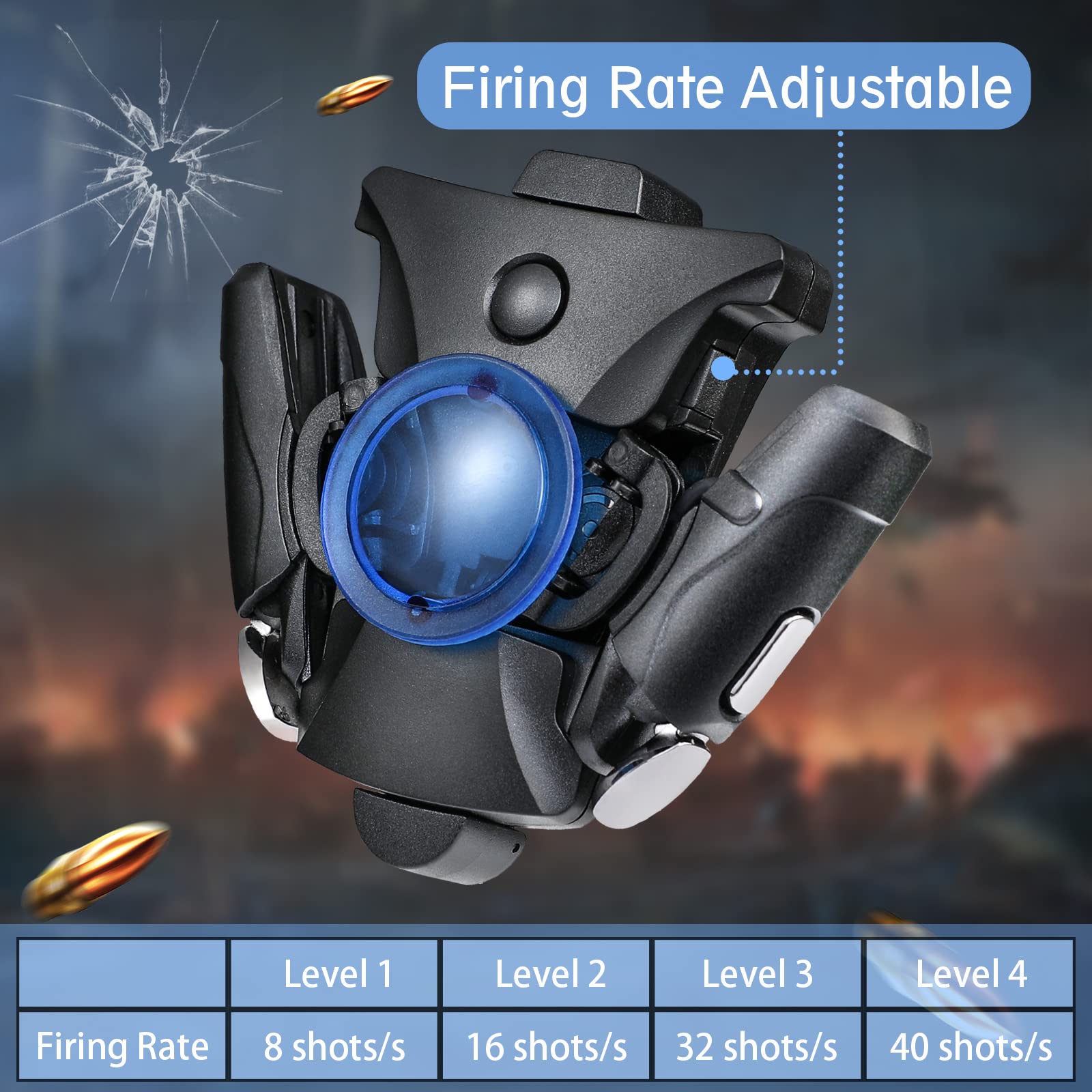 YSSHUI PUBG Mobile Controller, 16 Shots per Second Auto High Frequency Click Mobile Gaming Controllers for PUBG/Fortnite/Rules of Survival Gaming Grip and Gaming Joysticks for Android iOS Phone