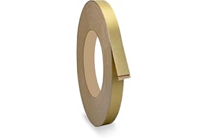 LEYAFLEX Brushed Gold 1/2 inch x 25 ft PVC Edge Banding Peel Stick Tape Adhesive Metal Edging Veneer Furniture Aluminum Trim MDF Wood Cabinet Flexible Strip Molding Laminate Shelf Countertop Formica Plywood