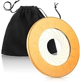 Zonon Circle Drawing Maker Adjustable Round Circle Template Tool, Yellow | Stainless Steel, Circle Drawing Maker for Crafts Ring Making Tool with Black Flannelette Bag for Drafting, 125 mm