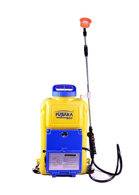 Fujiaka NEO Compact Knapsack Battery Operated Agricultural Sprayer-Plastic-12 litres (Yellow and Blue)
