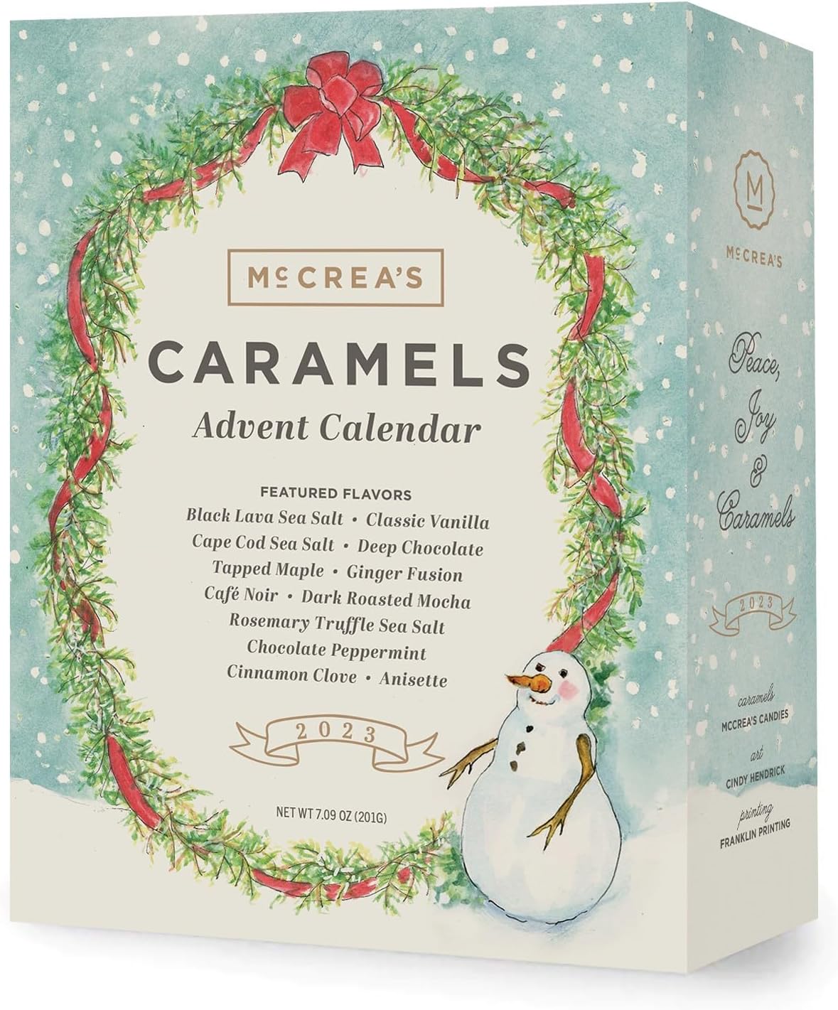 Advent Calendars - McCrea’s Candies 2023 Gourmet Caramel Advent Calendar featuring Art by Cindy Hendrick