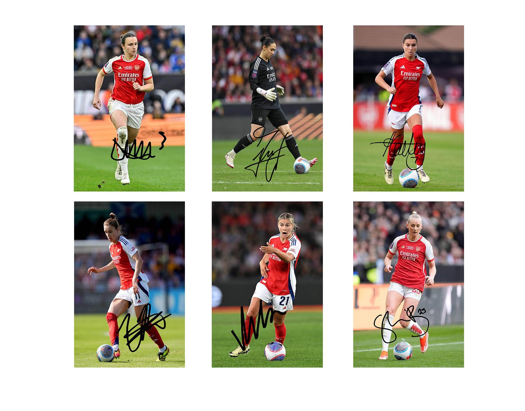 Set of 17 Arsenal Ladies 2024/5 Players Signed 6X4 Inch Photo Prints With Pre Printed Signatures Autograph Kids/Men/Women Gift.
