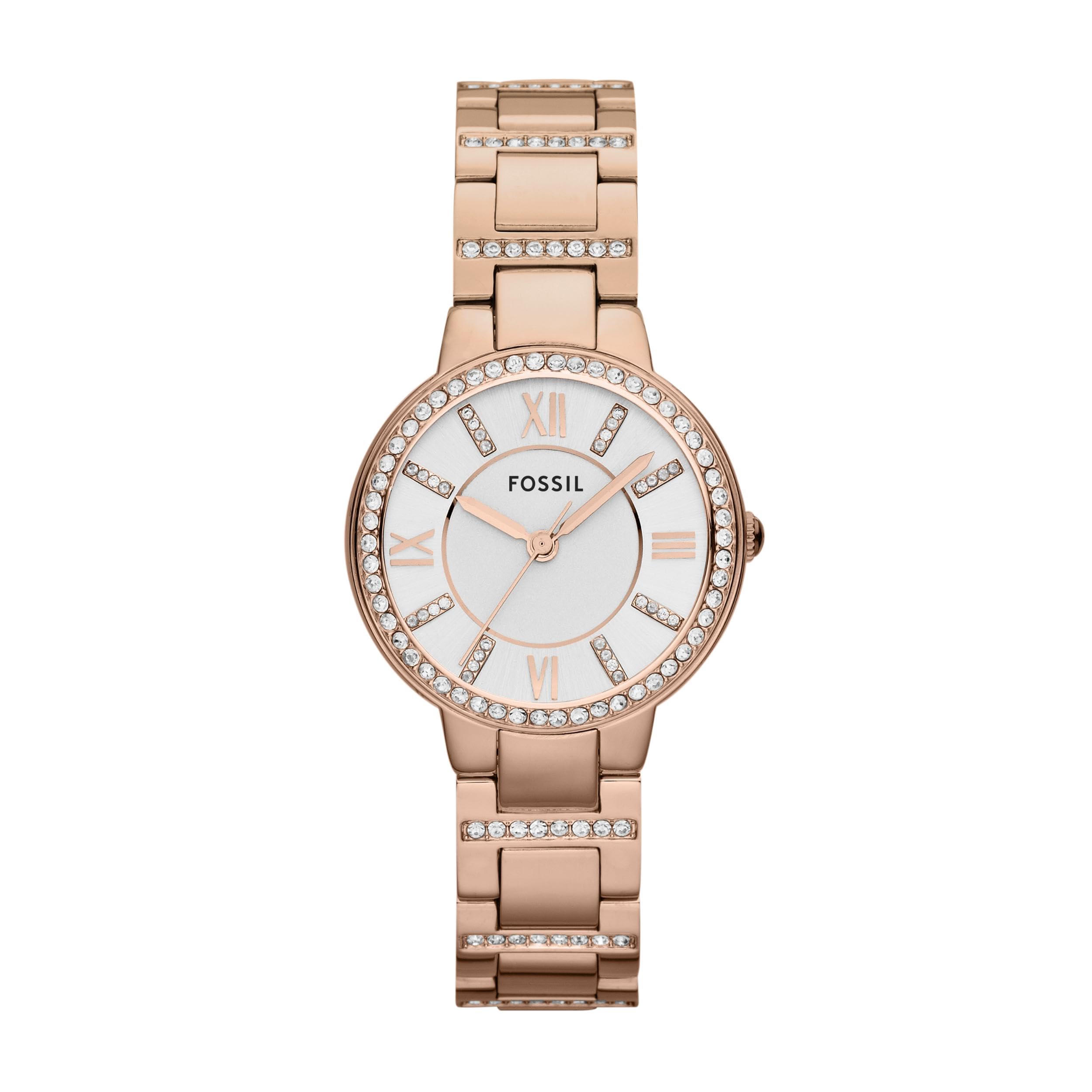 FOSSIL Virginia Womens Quartz Watch with White Dial and Rose Gold Stainless Steel Bracelet ES3284 — image 1