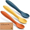 KeaBabies Silicone Baby Spoons, Self Feeding 6-12 months - 3-Pack Baby Weaning Eating Utensils, Toddler First Food Training Spoon, Infant, Kids Feeding Supplies Essential Set,Dishwasher-safe (Valiant)