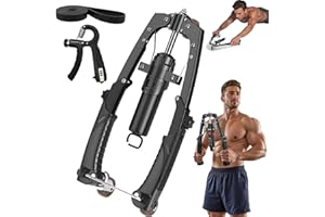 QULIDA Mymus CoreFlex Twister Pro - 2026 Upgraded All-in-One Adjustable Hydraulic Power Chest Press Machine, Chest Expander & Forearm Strengthener, Ab Roller Wheel for Upper Body & ABS Fitness