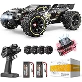 DEERC 1:14 Fast Brushless RC Car for Adults & Boys, Max 50+ MPH, 2 3S Lipo Batteries 4x4 Waterproof RC Truck, High-Speed Offr