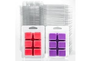 LA BELLEFÉE Wax Melt Molds 100 Pack - Clear Plastic Wax Melt Containers Wax Melt Clamshells for DIY Homemade Candle Making DIY Wax Melts Christmas Gifts