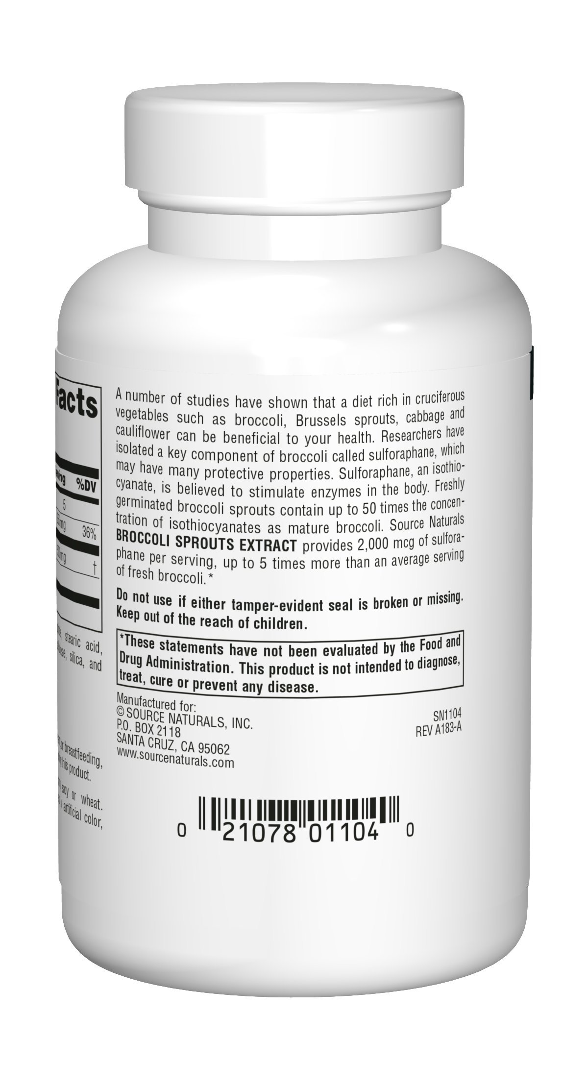 Source Naturals Broccoli Sprouts Extract 250 mg Sulforaphane 60