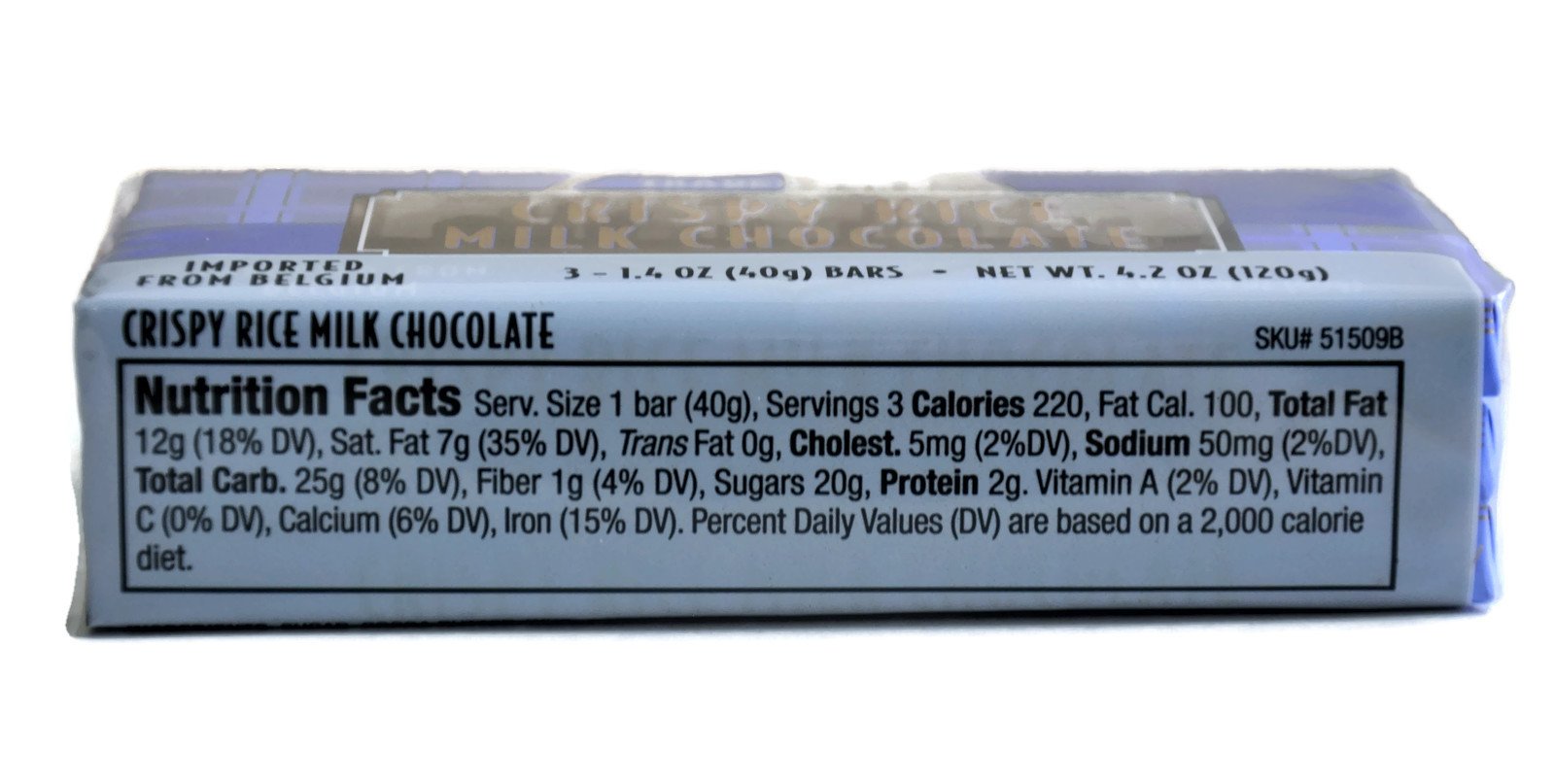 Trader Joe's Belgian Crispy Rice Milk Chocolate, 1.4 oz Bars (2 Packs