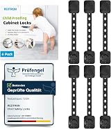 REDTRON Adjustable Cupboard Locks 6 Pack Baby Safety Cabinet Drawer Latches