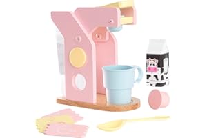 KidKraft Children's Pastel Coffee Set - Role Play Toys for The Kitchen, Play Kitchen Accessories, Gift for Ages 3+