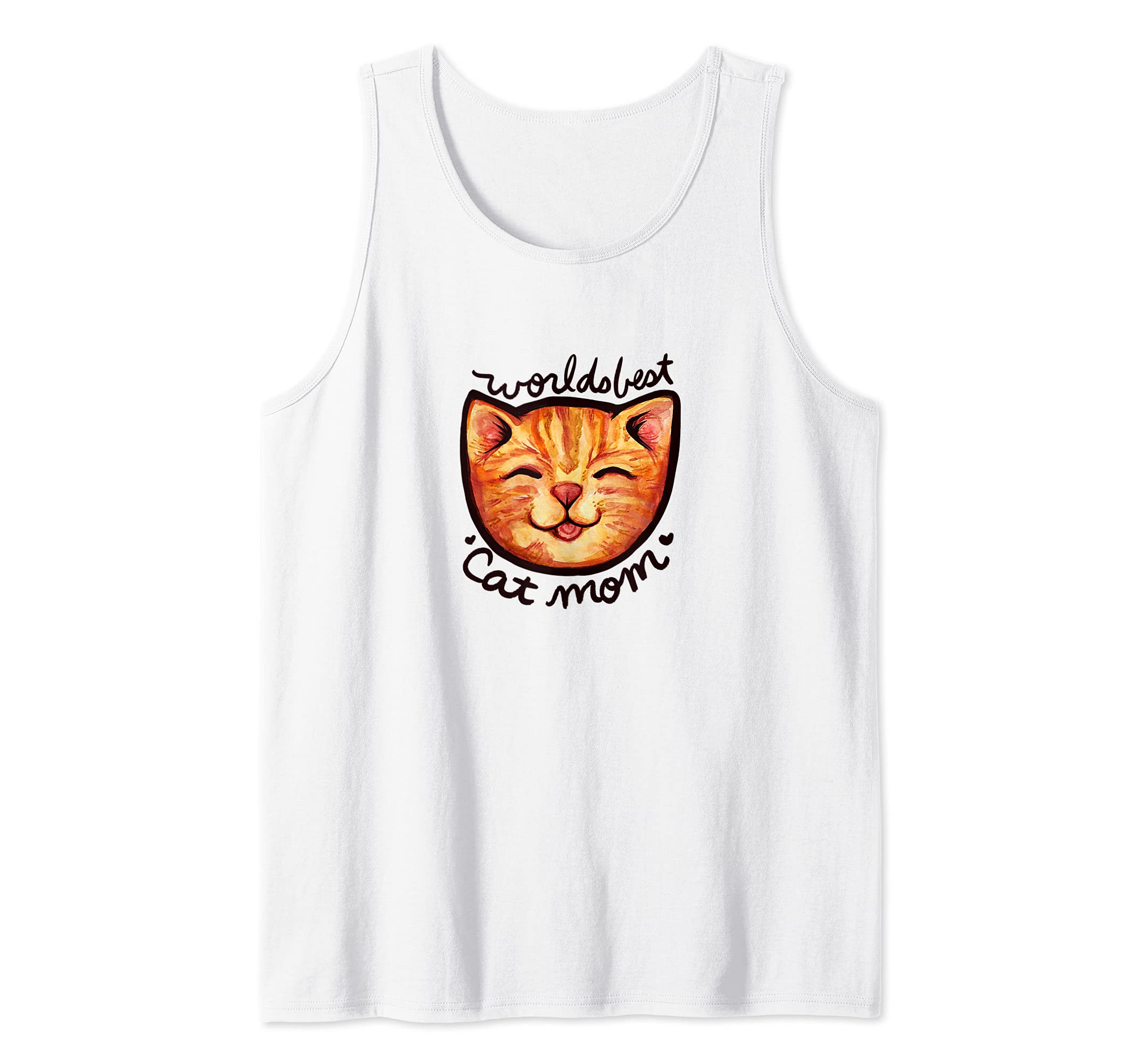Happy Orange Tabby Cat Mom Tank Top