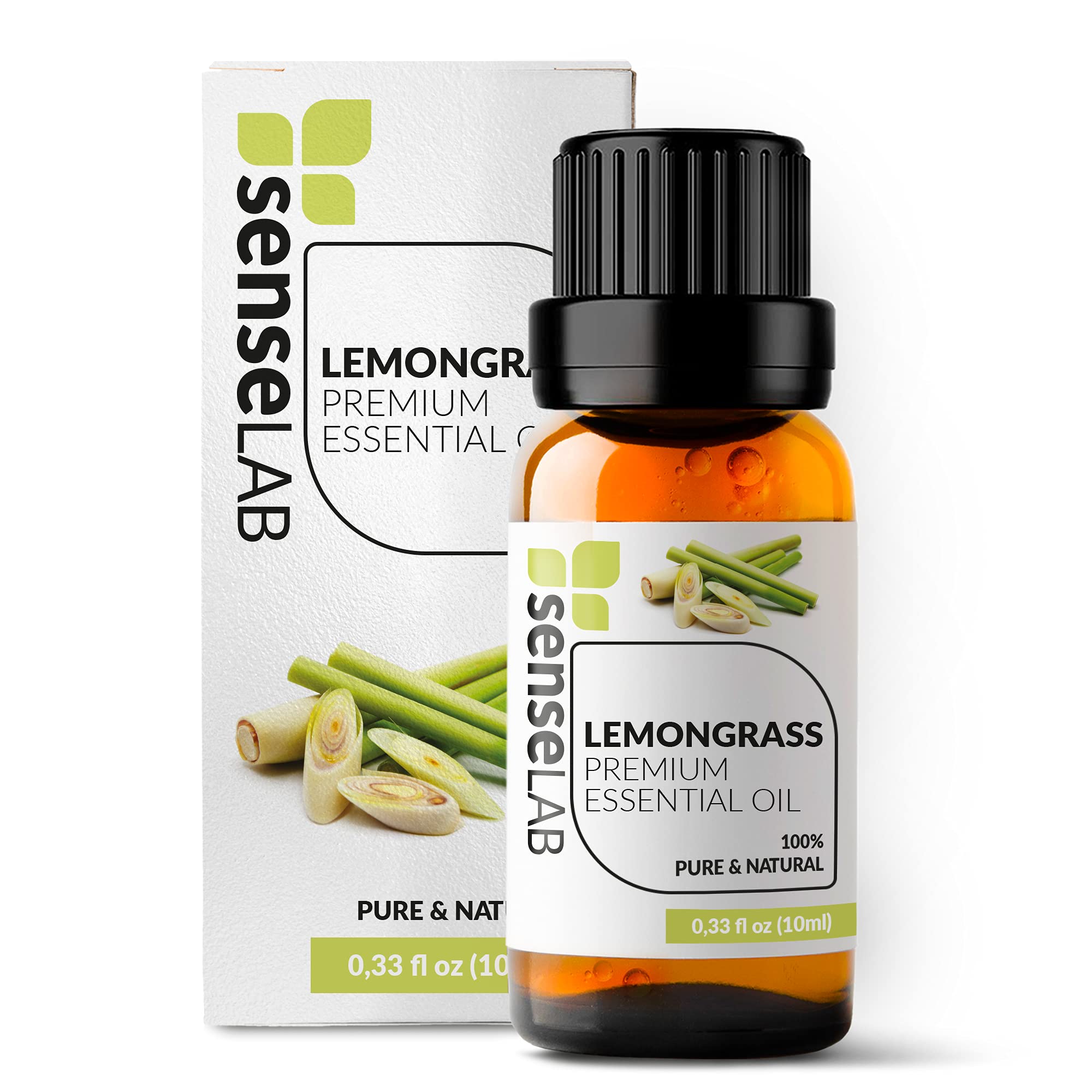 SenseLAB Lemongrass Essential Oil - 100% Pure Extract Lemongrass Oil Therapeutic Grade Essential Oils - for Diffuser and Humidifier - Relaxing and Soothing Oil - Aromatherapy Oils (10 ml)