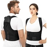 QFE Posture Corrector for Women and Men Back Brace Straightener Hunchback | Upper Support Shoulder Adjustable Under Scoliosis Comfy Traction Correction Helps Reduce Fully for Mid Comfortable Kyphosis