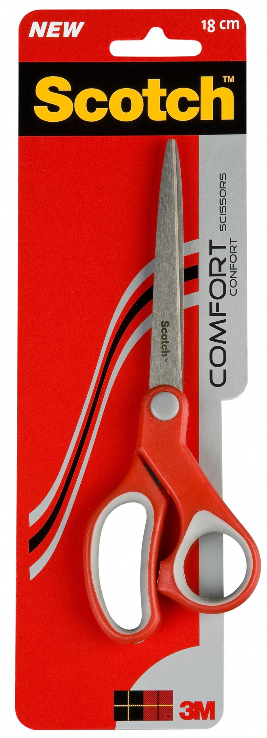 Scotch Comfort Scissors, Red/Grey - 20 cm - Ideal for Precise Cutting, Great for Everyday Use