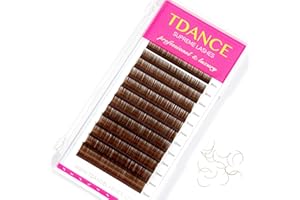 TDANCE Colorful lashes extension CC Curl 0.07mm Thickness Semi Permanent Individual Eyelash Extensions Silk Volume Lashes Professional Salon Use Mixed 8-15mm Length In One Tray (Brown,CC-0.07,8-15mm)
