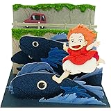 Sankei MP07-39 Studio Ghibli Mini Ponyo on The Cliff, Ponyo Running on Water Fish, Non-Scale Paper Craft