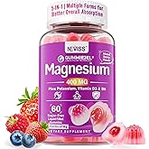 Magnesium Gummies 400mg | 5-in-1 Magnesium Complex for Women & Men: Mag Glycinate, Citrate, Malate, Chloride & Taurate | w/Ashwagandha, D3 & Zinc for Relaxtion, Mood,Energy | Sugar-Free, Vegan, 60Cts