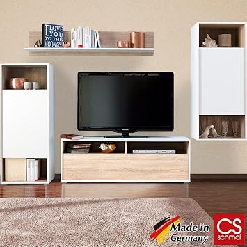 Amazon De Wohnwand Anbauwand Schrankwand Wohnzimmerschrank Mediawand Modern Cs Schmal Made In