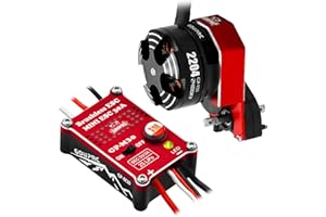 GOUP RC GOUPRC 2204 2400KV Brushless Outrunner Motor with Transmission & 30A Brushless Mini Esc for SCX24 Axial 1/24 Remote Control Car Truck Crawler Black & Red