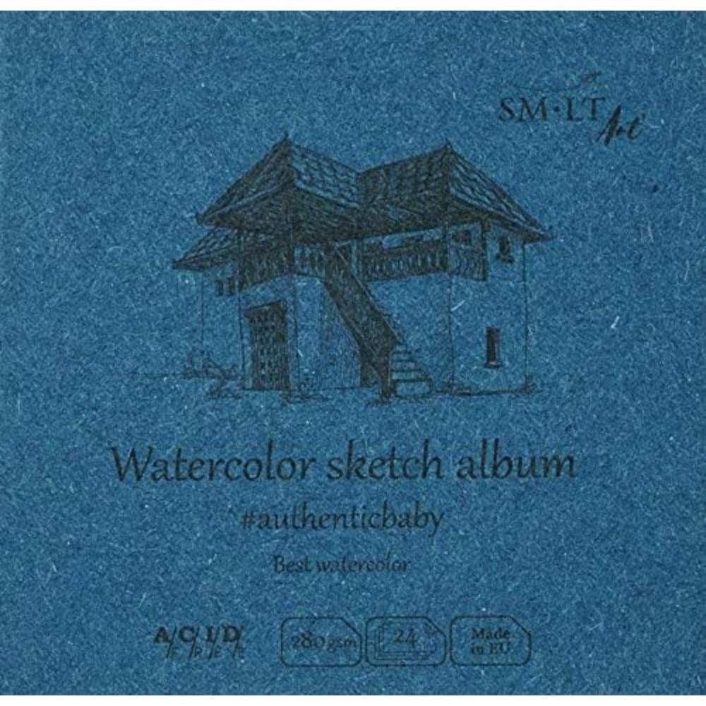 SMLT FB-24(280)/9 Authentic-Baby Small Square Watercolour Pad, Natural White Paper, 280 GSM, 24 Sheets